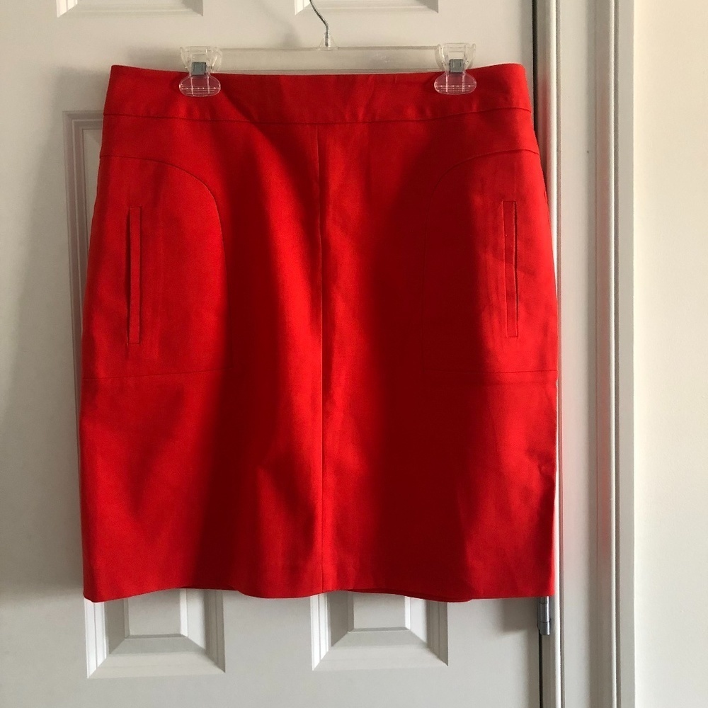 Premise A-line Cotton Blend Skirt With Pockets- Size 16 in Red